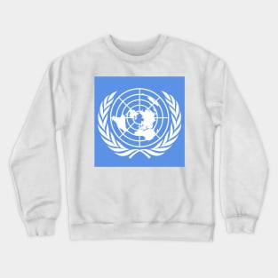 Emblem of the United Nations (White on blue) Crewneck Sweatshirt